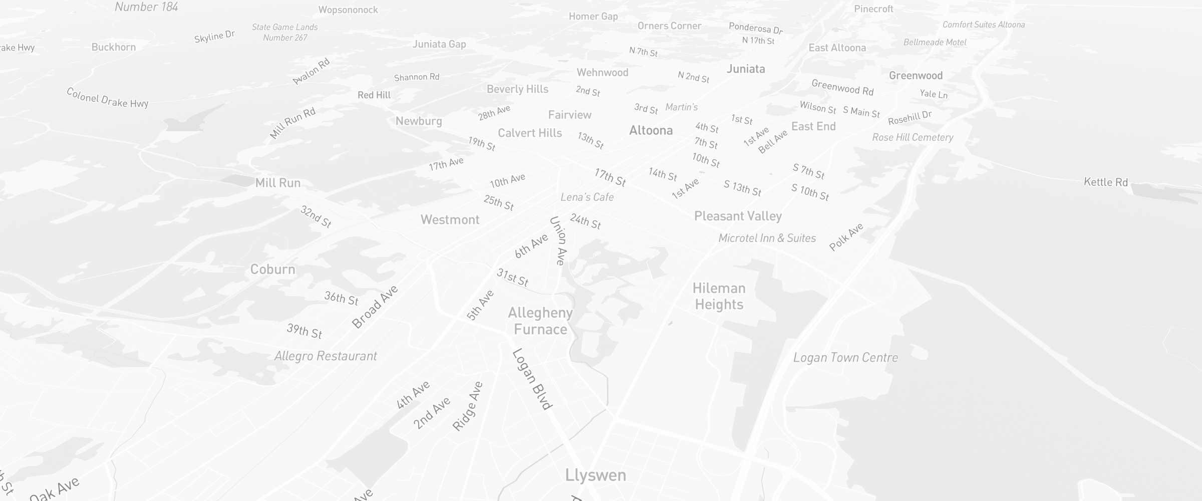 Neighborhood map of Altoona, PA — the area served by Life Insurance Agents of Altoona Group